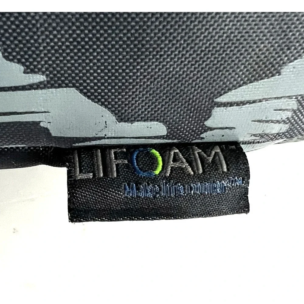 LIFOAM Insulated Lunch Bag Gray Ikat Yellow‎ Trim Cooler Bag Wide Mouth